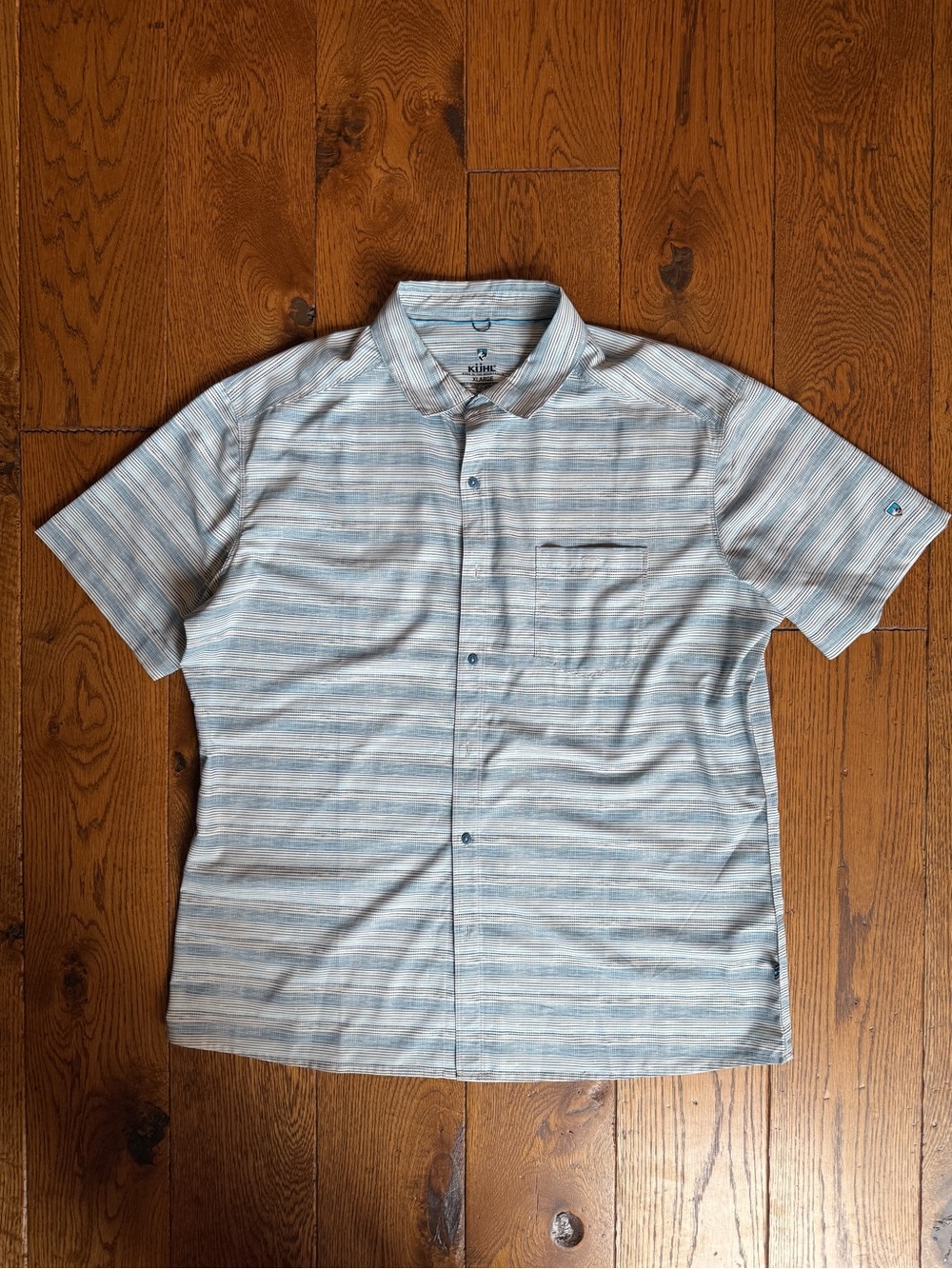 Kuhl Men's Short-Sleeve Button Shirt in Blue Stripe, XL